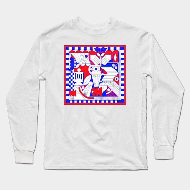 Chromatic Abstraction: Lines and Geometry" Long Sleeve T-Shirt by yoaz